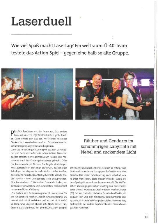 Laserduell Bericht in Neuland 3 2016 Lasertag Revolution Wolfsburg